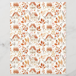 casas coloridas, hojas patrón raspapbook papel