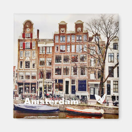 Casas de Ámsterdam - imán de nevera por Velvet Esc