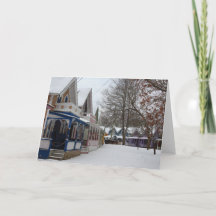 Casas de invierno - Tarjeta de viñedo de Martha