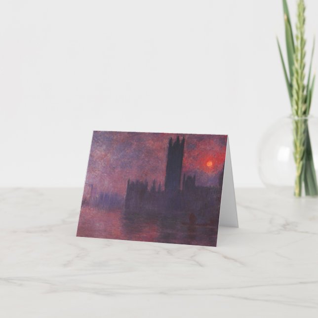 Casas de Monet del parlamento en la tarjeta de (Anverso)