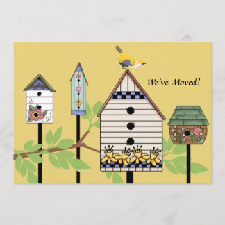 Casas de pájaros pintadas Invitación móvil