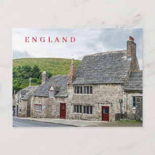Casas de piedra del pueblo inglés vista postal