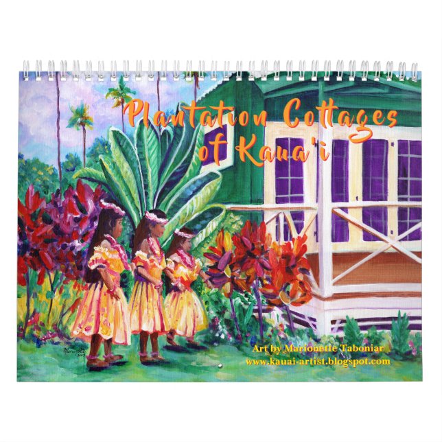 Casas de plantaciones del calendario de arte Kauai (Tapa)
