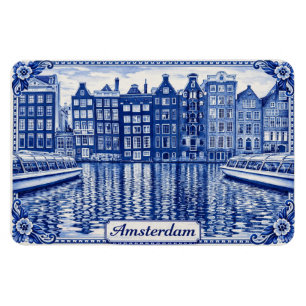 casas del canal de Ámsterdam imán
