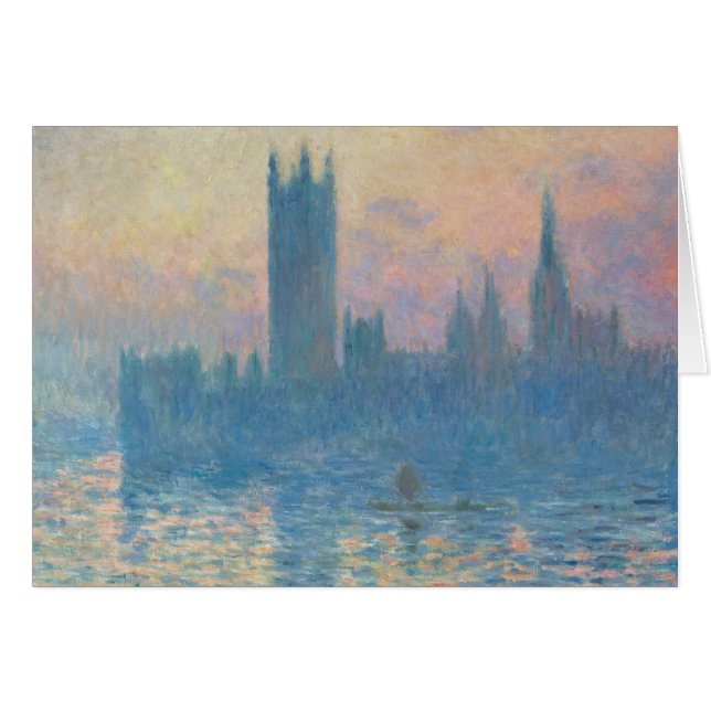Casas del Parlamento de Claude Monet Puesta de sol (Anverso (Horizontal))
