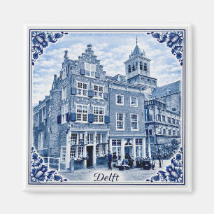 Casas Delft estilo Delft Blue imán