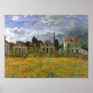 Casas en Argenteuil por Claude Monet, arte vintage