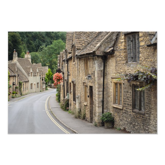Casas en Castle Combe, Reino Unido, foto impresa (Frente)