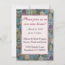 Casas en la Colina Tarjeta Fiesta de Calentamiento