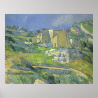 Casas en Provenza de Paul Cezanne, arte vintage