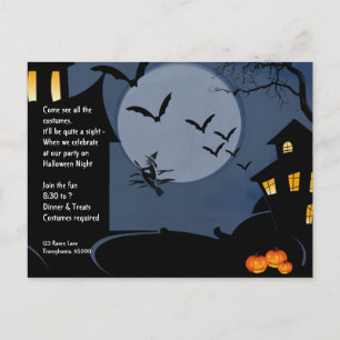 Casas encantadas e invitación de Halloween de la