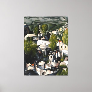 Casas griegas de la aldea Kayakoy Resumen de arte