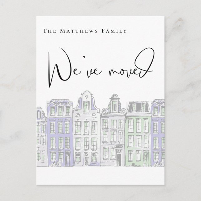 Casas pintadas acuarela nueva Invitación residenci (Anverso)