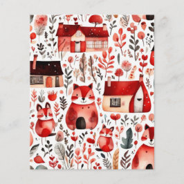 Casas rojas y casas adorables Hoja de papel