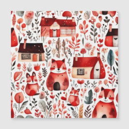 Casas rojas y casas adorables Hoja de papel