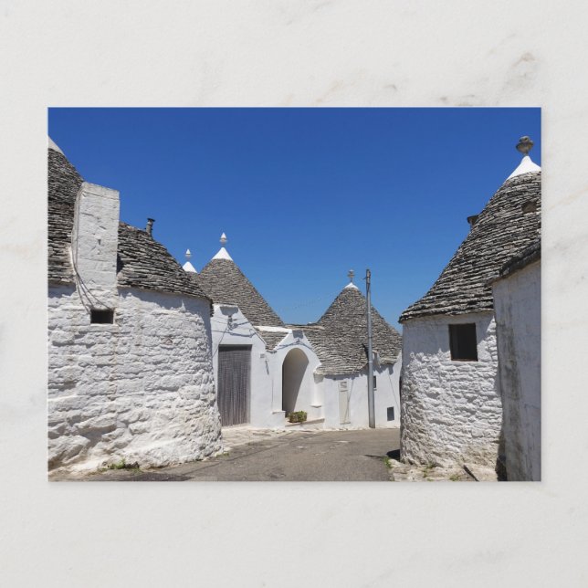 Casas Trulli en Alberobello, postal de Puglia (Anverso)