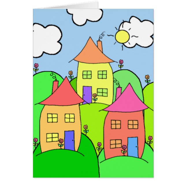 Casas y colinas (Frente)