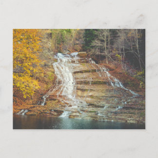 Cascada Buttermilk Falls Hojas de Otoño Tarjeta Po
