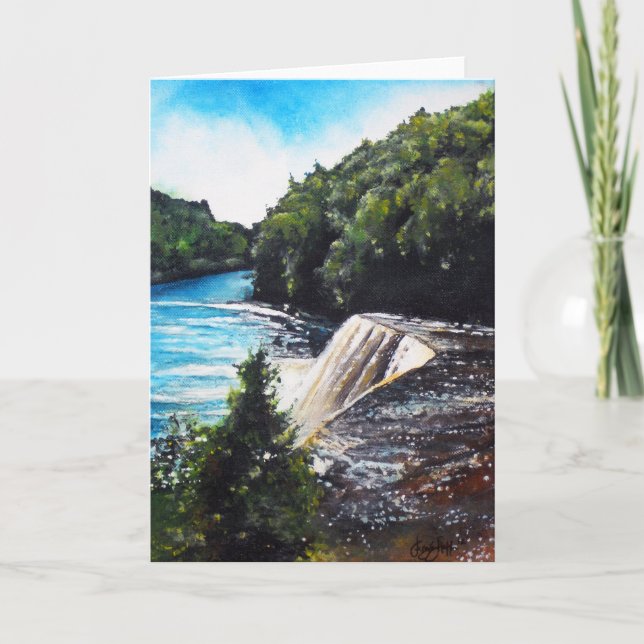 Cascada - Cataratas de Tahquamenon, tarjeta de fel (Anverso)
