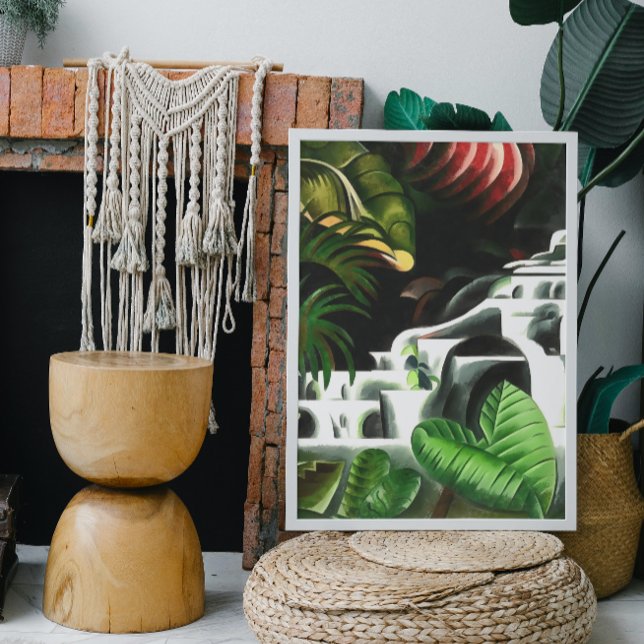 Cascada de bosque exuberante en estilo de arte geo (Subido por el creador)