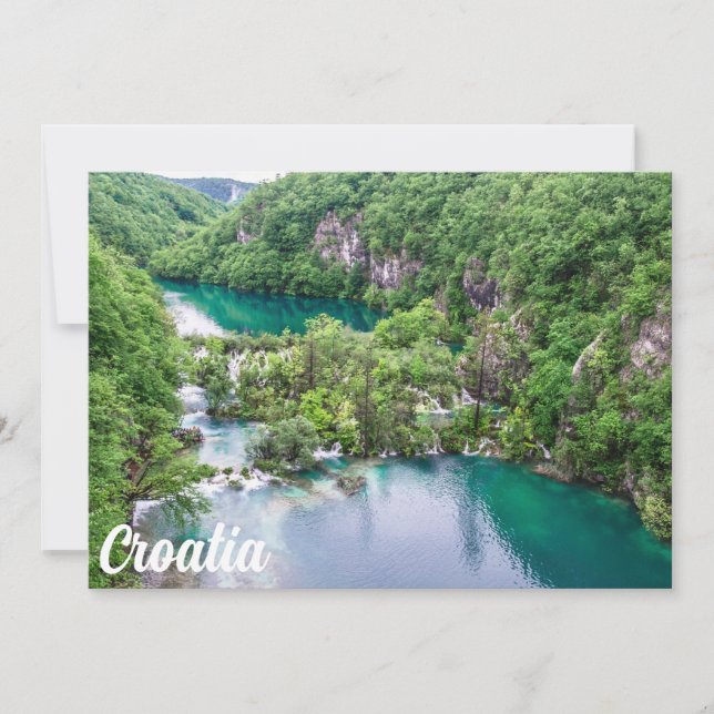 Cascada de cascada en el Parque de los Lagos de Pl (Anverso)