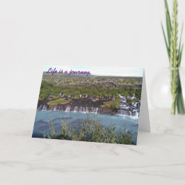 Cascada de Hraunfossar en Islandia tarjeta de salu