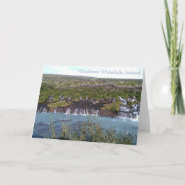 Cascada de Hraunfossar en Islandia tarjeta de salu