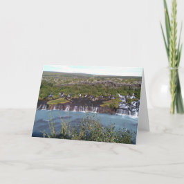 Cascada de Hraunfossar en Islandia tarjeta de salu