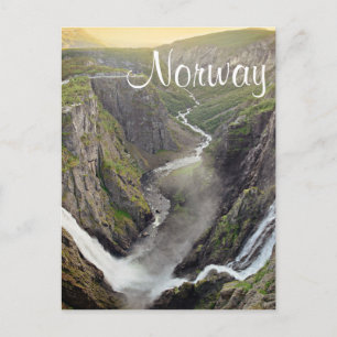Cascada de Voringsfossen en Noruega postal de text