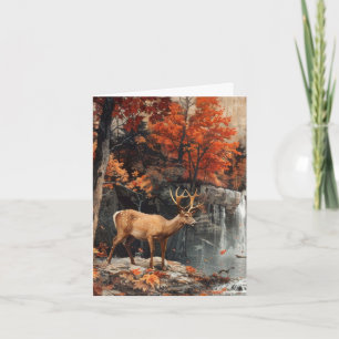 Cascada de Woodland Vintage Deer Vert Blank