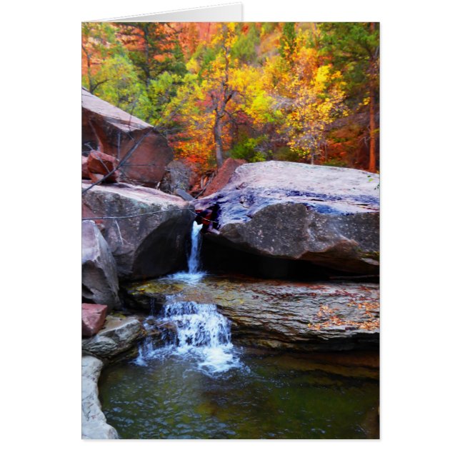 Cascada del otoño, el subterráneo Zion NP, (Frente)