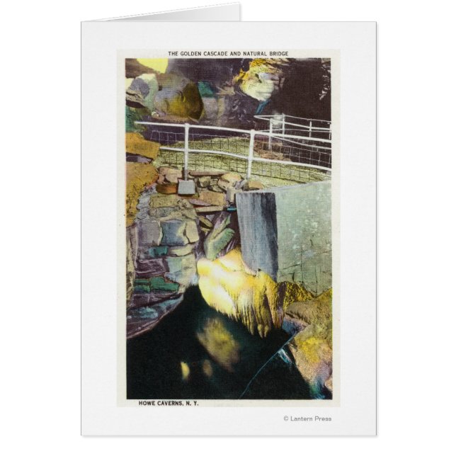 Cascada dorada y vista del puente natural (Frente)