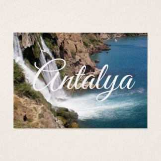 Cascada Duden en la postal de Antalya (Turquía)