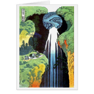 Cascada en el camino de Kisokaido, Hokusai de