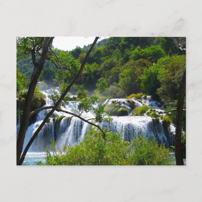 Cascada en el Parque Nacional Krka - postal de Cro (Anverso)