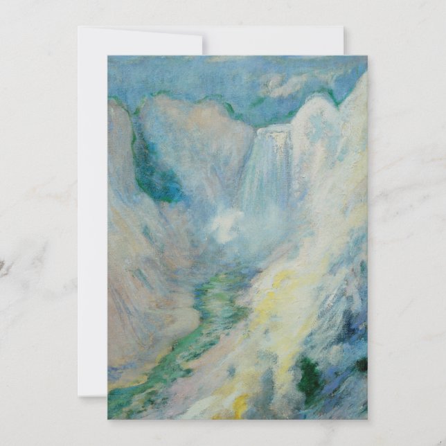 Cascada en Yellowstone por Twachtman, arte vintage (Anverso)