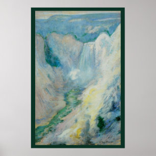 Cascada en Yellowstone por Twachtman, arte vintage
