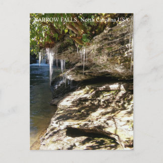 Cascada Narrow Falls, NC Tarjeta Postal