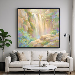 Cascada Serene Cliff - Arte de estilo de pintura p