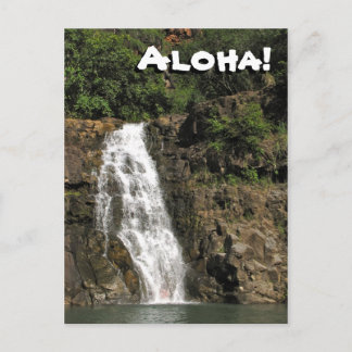 Cascada Waimea Audubon desde la postal de Hawái