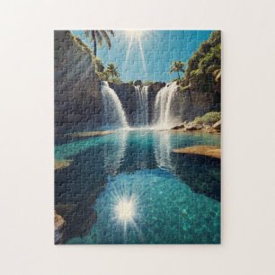 Cascada y piscina personalizada del rompecabezas d