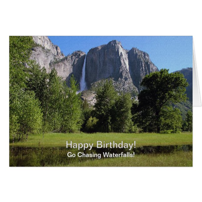 Cascada Yosemite Cumpleaños California (Anverso (Horizontal))