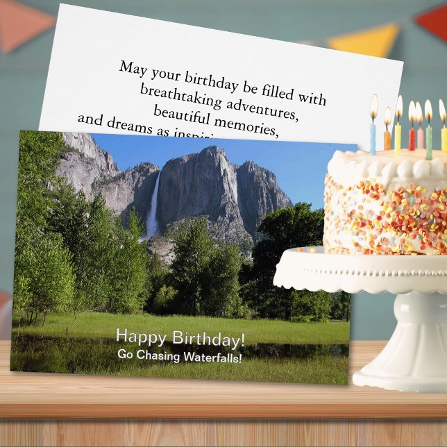 Cascada Yosemite Cumpleaños California (Yosemite Falls California Birthday Cards)