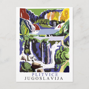 Cascadas de Plitvice, postal de viaje antigua