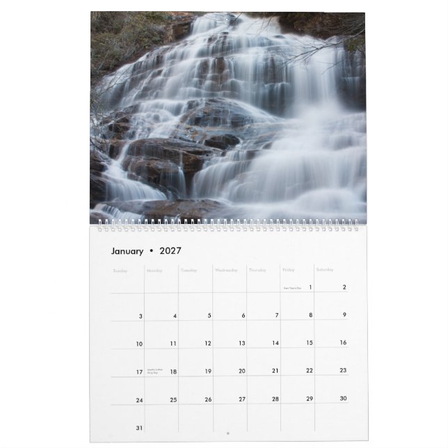 Cascadas del calendario meridional de los (Jan 2027)