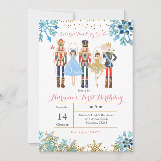 Cascanueces de la invitación del cumpleaños del (Anverso)