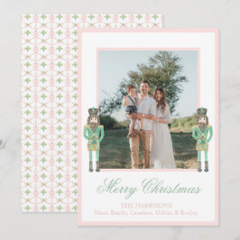 Cascanueces de Navidad Rosa Verde Preppy 2 Fotos