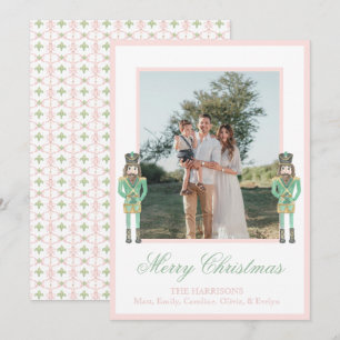 Cascanueces de Navidad Rosa Verde Preppy 2 Fotos 