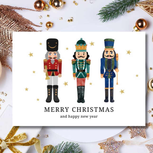 Cascanueces Feliz Navidad Minimalista Navidad  (#christmas #christmascrad #merrychristmas #nutcrackercard
#happyholidays #nutcracker #holidaycard)