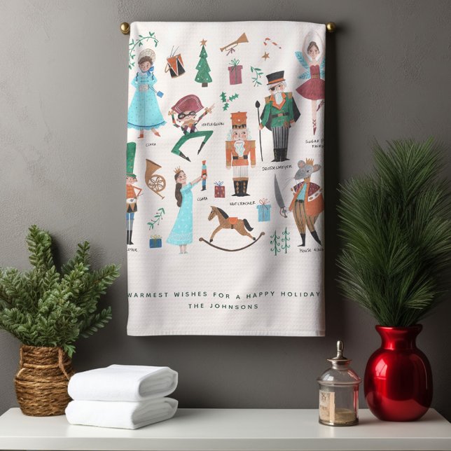 Cascanueces | Fiesta de Navidad | Toalla de cocina (Nutcracker | Christmas Holiday | Kitchen Towel)